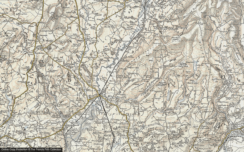 Old Map of Pentrebach, 1900-1901 in 1900-1901