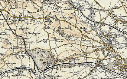 Old map of Pentrebane in 1899-1900
