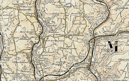 Old map of Pentref-y-groes in 1899-1900