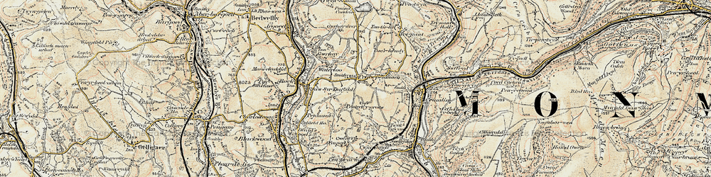 Old map of Pentref-y-groes in 1899-1900