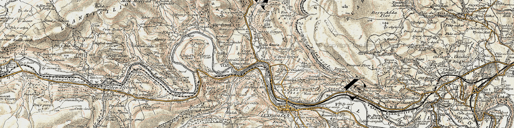 Old map of Pentrefelin in 1902-1903