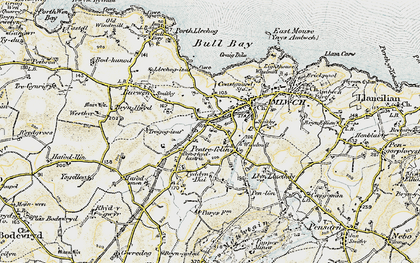 Old map of Pentrefelin in 1903-1910