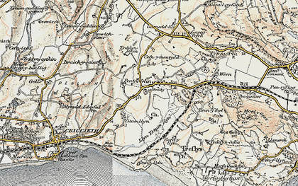 Old map of Pentrefelin in 1903