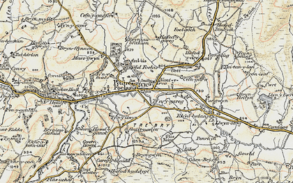 Old map of Afon Twllan in 1902-1903
