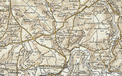 Old map of Pentrellwyn in 1901