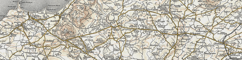 Old map of Pentreuchaf in 1903