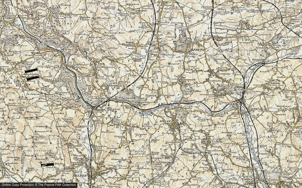 Old Map of Pentrich, 1902 in 1902