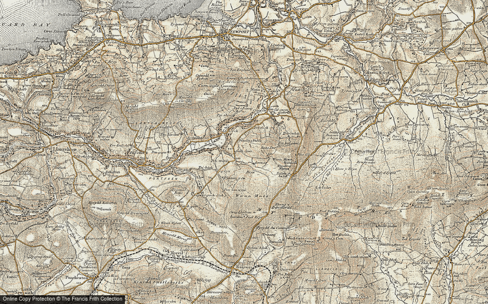 Old Map of Historic Map covering Cilgwyn in 1901-1912