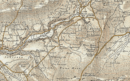 Old map of Cilgwyn in 1901-1912