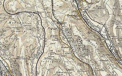 Old map of Pentwyn in 1899-1900