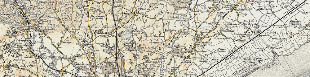 Old map of Pentwyn in 1899-1900