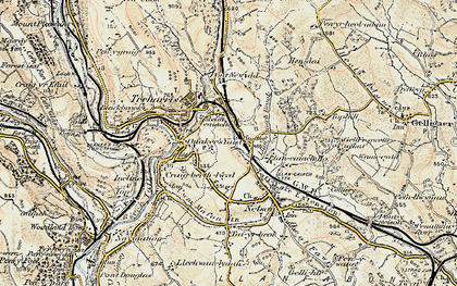 Old map of Pentwyn Berthlwyd in 1899-1900
