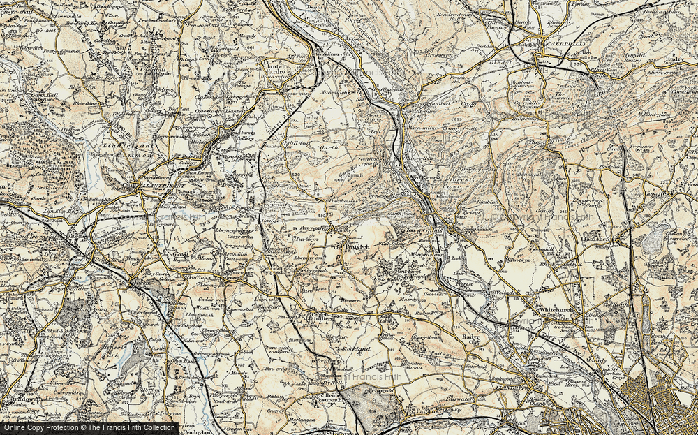 Old Map of Pentyrch, 1899-1900 in 1899-1900