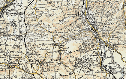 Old map of Pentyrch in 1899-1900