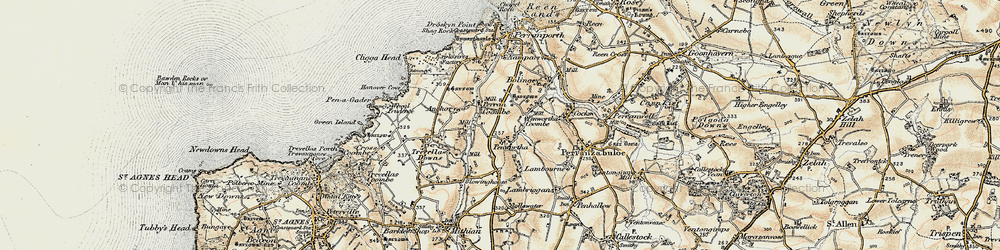 Old map of Penwartha in 1900
