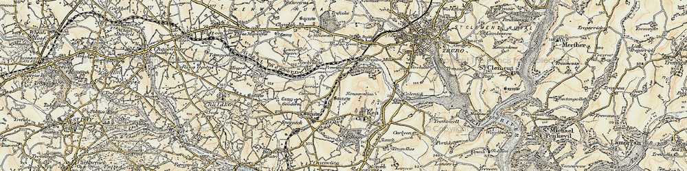 Old map of Penweathers in 1900
