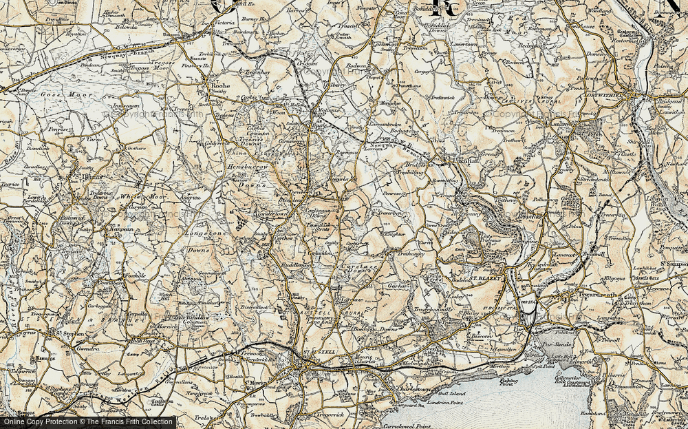 Old Map of Penwithick, 1900 in 1900