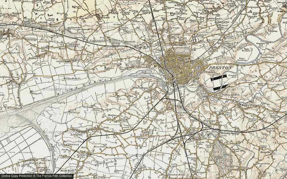 Old Map of Penwortham, 1903 in 1903