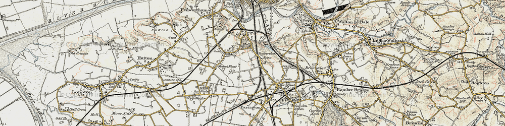 Old map of Penwortham Lane in 1903