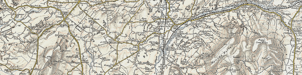 Old map of Penybanc in 1900-1901