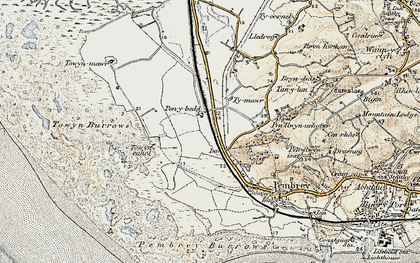 Old map of Penybedd in 1900-1901