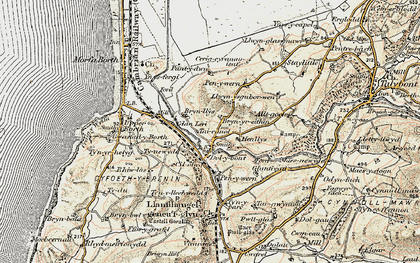 Old map of Penybont in 1902-1903