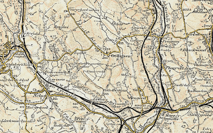 Old map of Penybryn in 1899-1900