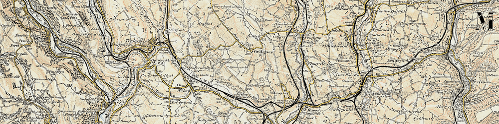 Old map of Penybryn in 1899-1900