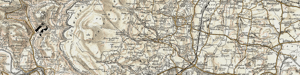 Old map of Penycae in 1902-1903