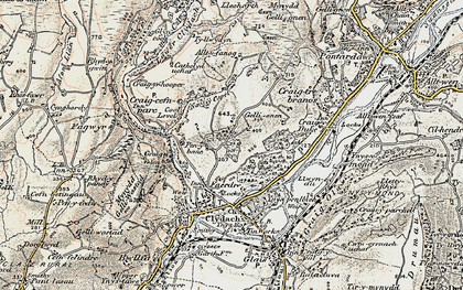 Old map of Allt-y-fanog in 1900-1901