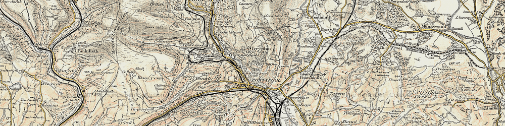 Old map of Penygarn in 1899-1900