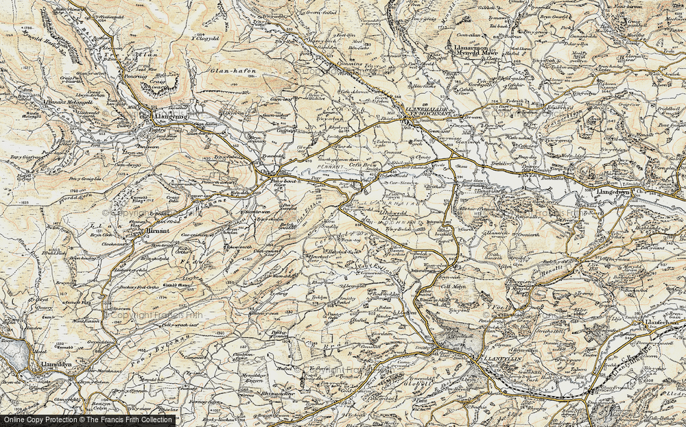 Old Map of Historic Map covering Rhosfawr in 1902-1903
