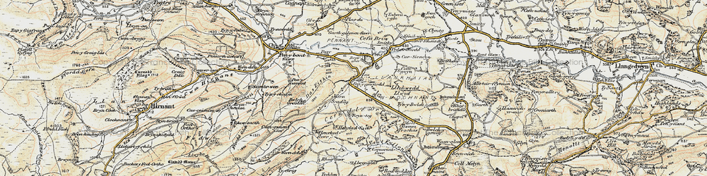 Old map of Penygarnedd in 1902-1903