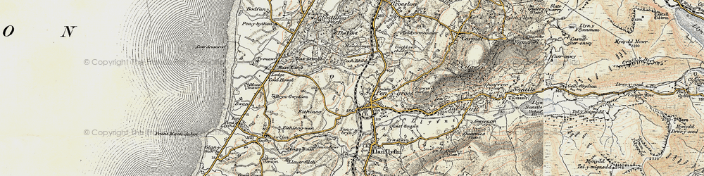Old map of Penygroes in 1903