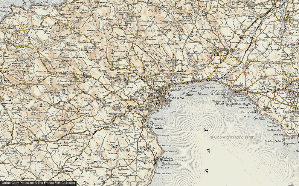 Old Map of Penzance, 1900 in 1900