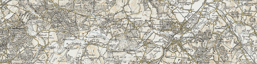 Old map of Peper Harow in 1897-1909