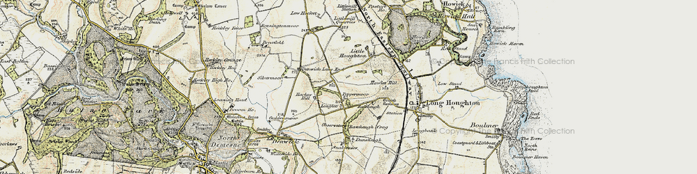 Old map of Peppermoor in 1901-1903