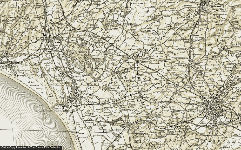 Old Map of Historic Map covering Annick Lodge in 1905-1906
