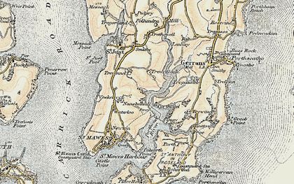Old map of Percuil in 1900