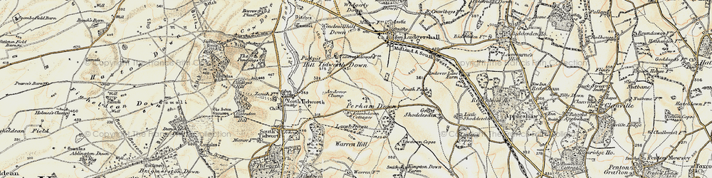 Old map of Perham Down in 1897-1899