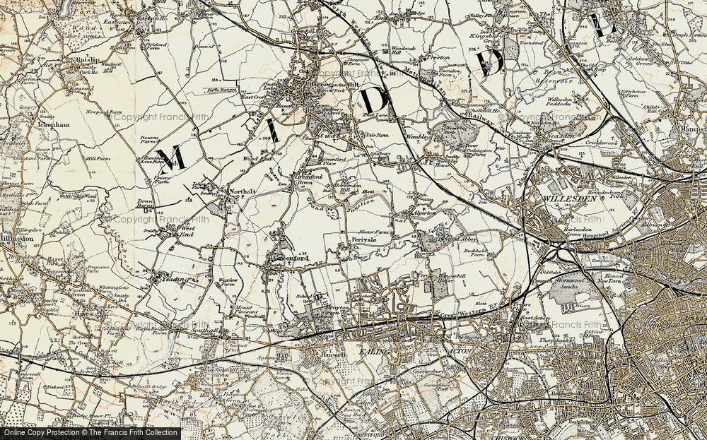 Old Map of Perivale, 1897-1909 in 1897-1909