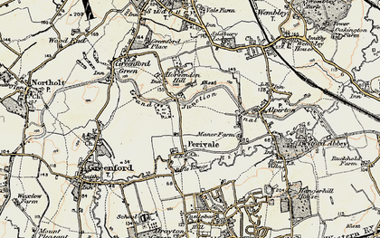 Old map of Perivale in 1897-1909