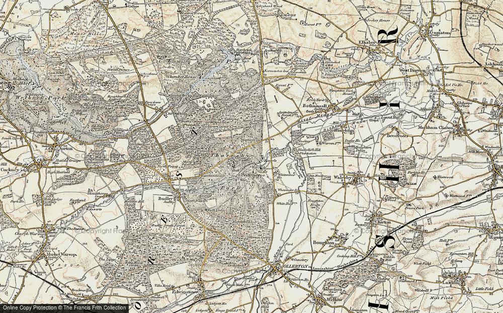 Old Map of Historic Map covering Blyth Corner in 1902-1903