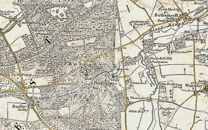 Old map of Perlethorpe in 1902-1903