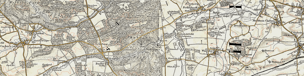 Old map of Blyth Corner in 1902-1903