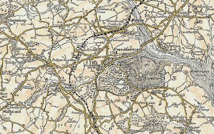 Old map of Perranarworthal in 1900