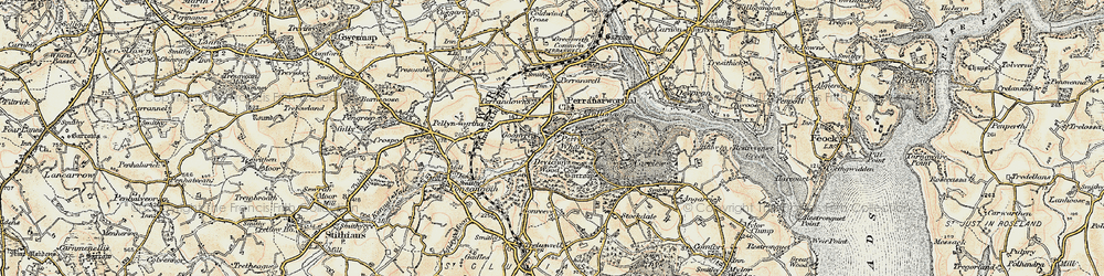Old map of Perranarworthal in 1900
