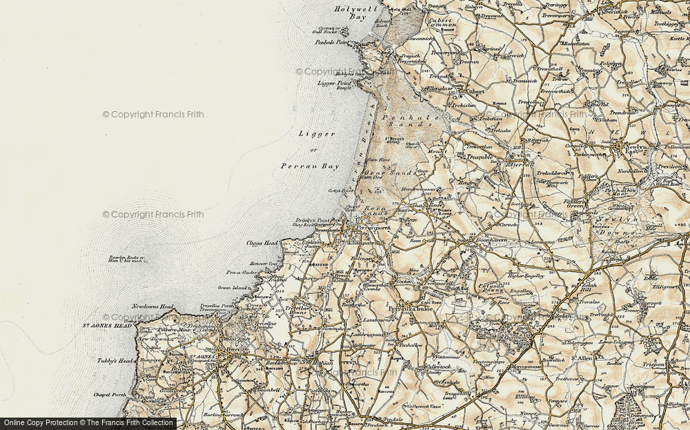 Old Map of Perranporth, 1900 in 1900