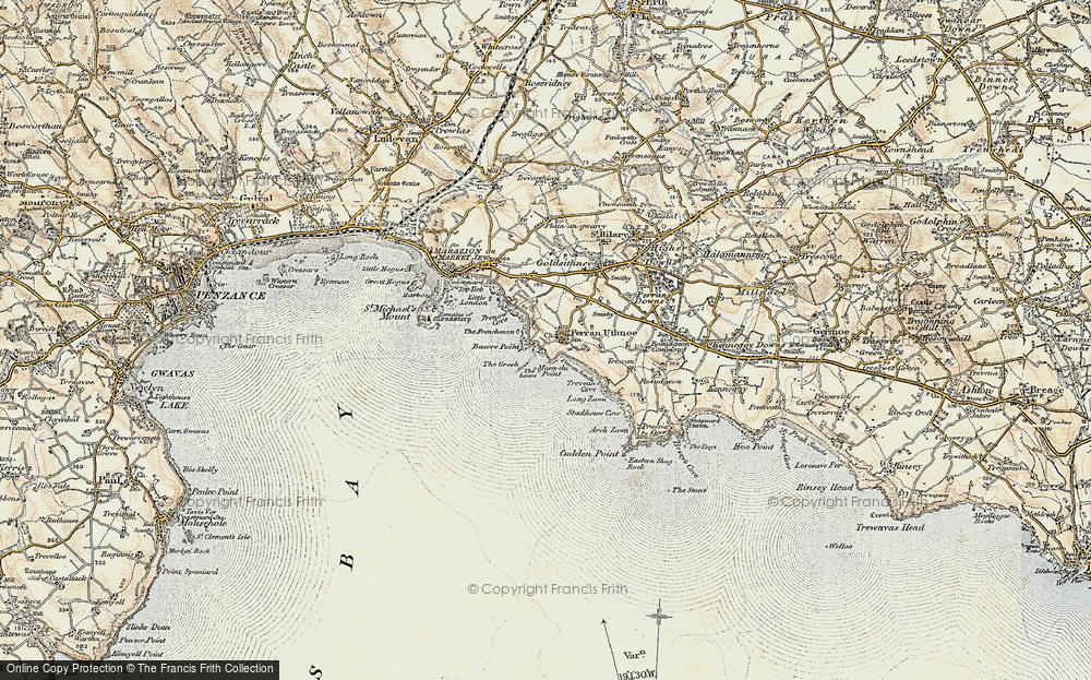 Historic Ordnance Survey Map of Perranuthnoe, 1900