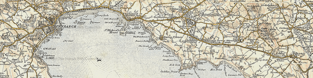 Old map of Trevean Cove in 1900